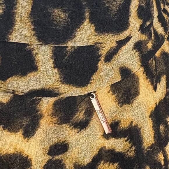 Misa Los Angeles Leopard Print Midi Dress Size Small Boho Statement Flowy Sheer - Picture 9 of 16